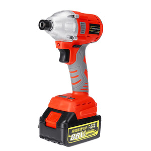 220V 520N.m Cordless Brushless Electric Impact Drill Wrench with 88VF 10000mAh Li-Ion Battery