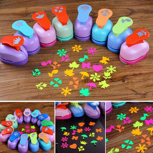 Mini Paper Punch Hole Puncher DIY Scrapbook Cards Art Cutter Tool 7*4.2*5.5cm Multi-patterns 2.5cm