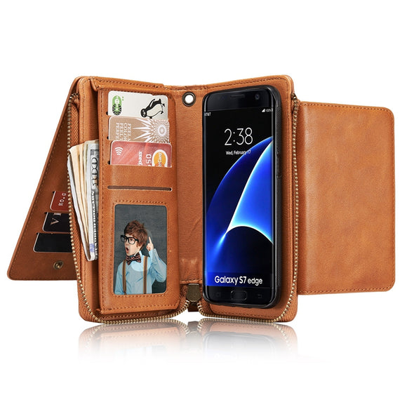 Bakeey Detachable Zipper Wallet Bracket Case For Samsung S7 Edge