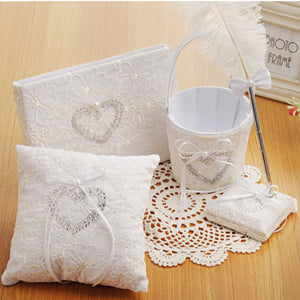 4Pcs/Set Square Ring Pillow Rhinestone Diamond For Wedding Party Decorations