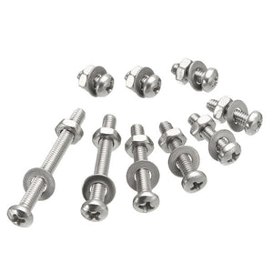 10pcs 304 Stainless Steel M3 5-30mm Phillips Screws With Nuts and Washers