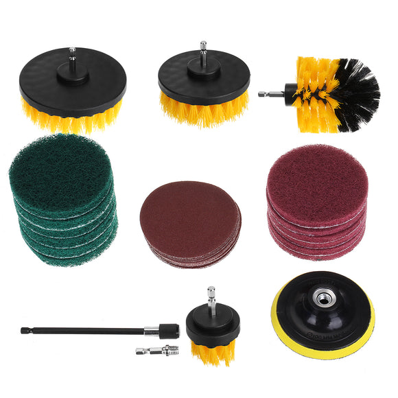 34pcs Cleaning Drill Brush Tub Clean Electric Grout Power Scrubber Cleaning Combo Tool Kit