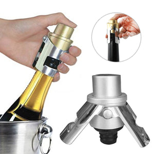 Stainless Steel Champag ne Stopper Sparkling Bottles Plug Sealer Saver Stopper