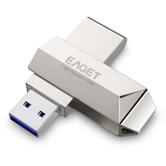 Eaget F70 USB 3.0 128GB Metal USB Flash Drive U Disk Pen Drive 360 Degree Rotation