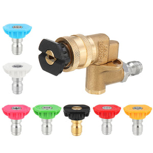 High Pressure Washer Spray Nozzle Variety Degrees 1/4 Inch Adjustable Quick Connect