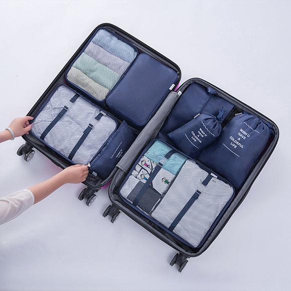 8 Pcs Travel Organizer Waterproof Clothing Travel Luggage Garment Bag