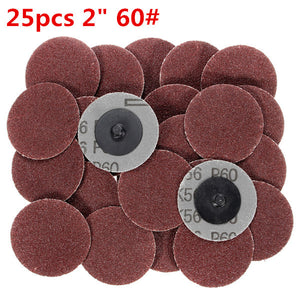 25pcs 2 Inch 60 Grit Roll Lock Sanding Discs R-Type Abrasive Sanding Pads