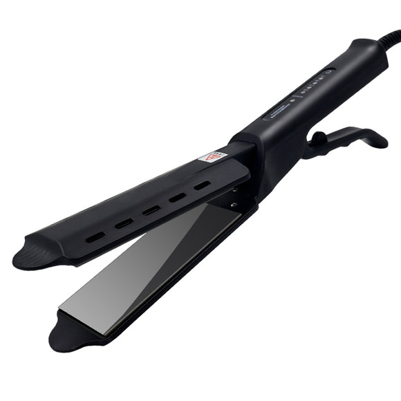 220V Professional Hair Straightener Curler Flat Iron Tong Salon Wide Panel Steam 170C-230C Adjustment