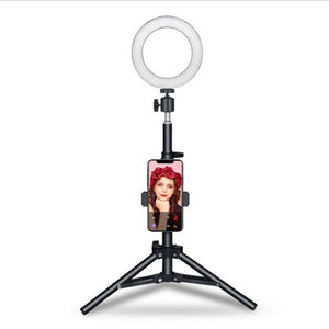 16CM Round LED Fill Light Gimbal Live Three Adjustable Brightness Levels Bracket Holder With Tripod