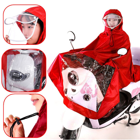 Waterproof Motorcycle Riding Raincoat Cover One-piece Double Hat Brim