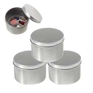 5pcs 180ml Empty Aluminum Tin Silver Nail Art Rhinestone Jewelry Makeup Metal Container