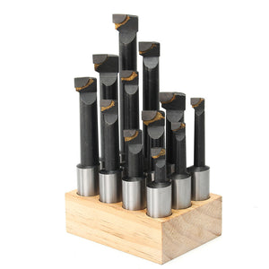 Machifit 12pcs 18mm Shank F1 Boring Bar Set for 3 Inch Boring Head Carbide Tipped Milling Tool