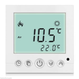 White LCD Digital Programmable Floor Heating Thermostat Temperature Controll