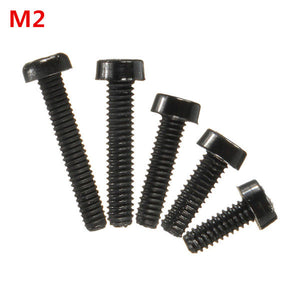 Suleve M2NC1 20pcs M2 Black Round Nylon Screws Cross Round Head Screws Bolt