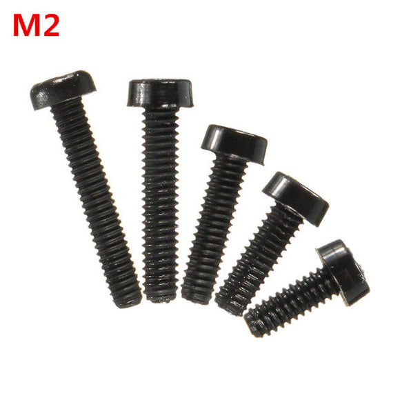 Suleve M2NC1 20pcs M2 Black Round Nylon Screws Cross Round Head Screws Bolt