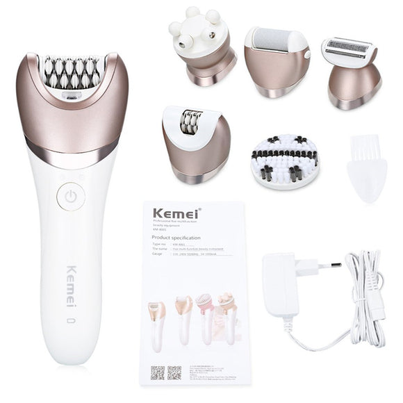 Kemei KM-8001 5 IN 1 Lady Electric Epilator Shaver Hair Remover Instrument Massager Tool Kit