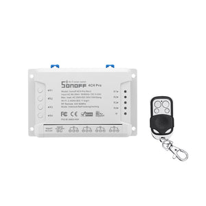 SONOFF 4CH Pro R2 10A 2200W 2.4Ghz 433MHz RF Inching/Self-Locking/Interlock Smart Home Switch + SONOFF 433MHZ Remote Controller