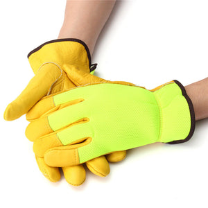 BIKIGHT Anti Skid Breathable Sports Bicycle Full Finger Gloves Cow Leather