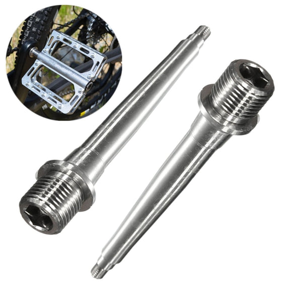 A Pair Of Titanium Ti Pedal Spindle Axle For MTB Bike Bicycle Cycling Components