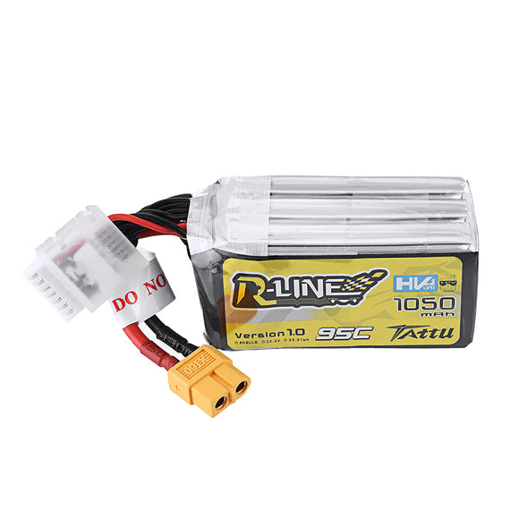 TATTU R-LINE Version 1.0 22.2V 1050mAh 95C 6S Lipo Battery XT60 Plug for RC Racing Drone