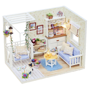 Cuteroom 3013 Cat Diary Doll House DIY Cabin With Dust Cover Music Motor