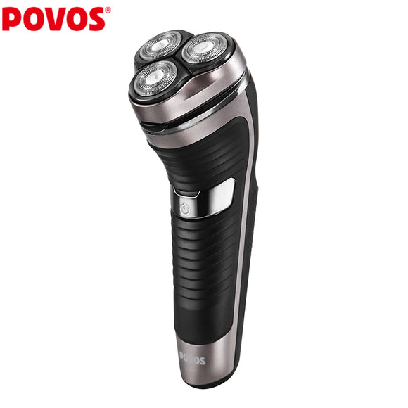 POVOS PQ8300 Rechargeable Electric Shaver for Men Fully USB Charge Razor Triple Blades Waterproof