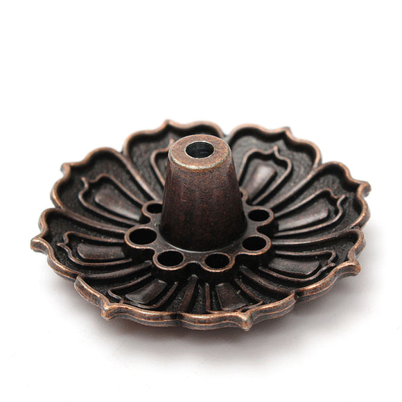 9 Holes Alloy Lotus Flower Incense Burner Holder Plate For Stick Cone Incense