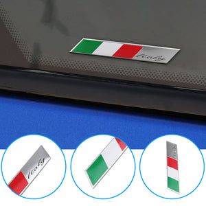 Aluminum Car Decal Stickers Italy National Flag Fender/Trunk Emblem Badge Fits Alfa Ro meo FIAT
