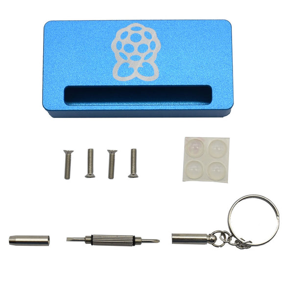 Blue CNC Aluminum Alloy Protective Case Enclosure Box With Screwdriver For Raspberry Pi Zero & Zero W