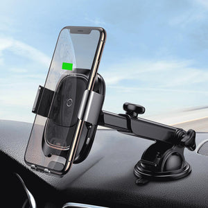 Baseus Smart Infrared Sensor Auto Lock 10W Qi Wireless Fast Charge Car Phone Holder for iPhone XS