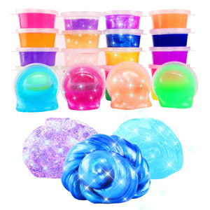 24PCS Colorful Crystal Mud Non Toxic Jelly Mud Toys Pinata Luminous Ramen Soil DIY Environmental Toy