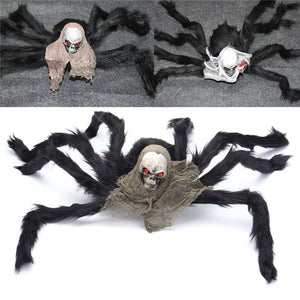 Halloween Party Decoration Skeleton Ghosthead Spider Horrid Scare Scene Toys