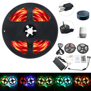 2*5M IP65 SMD2835 Flexible RGB LED Strip Light Smart WIFI Controller Alexa APP Control Kit DC12V