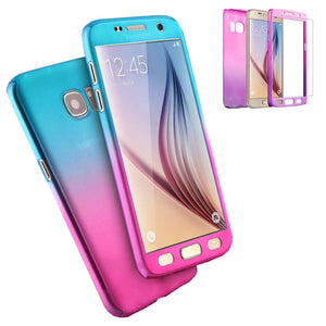 Bakeey Gradient Color 360 Full Protection Cover Case With Tempered Glass for Samsung Galaxy S7