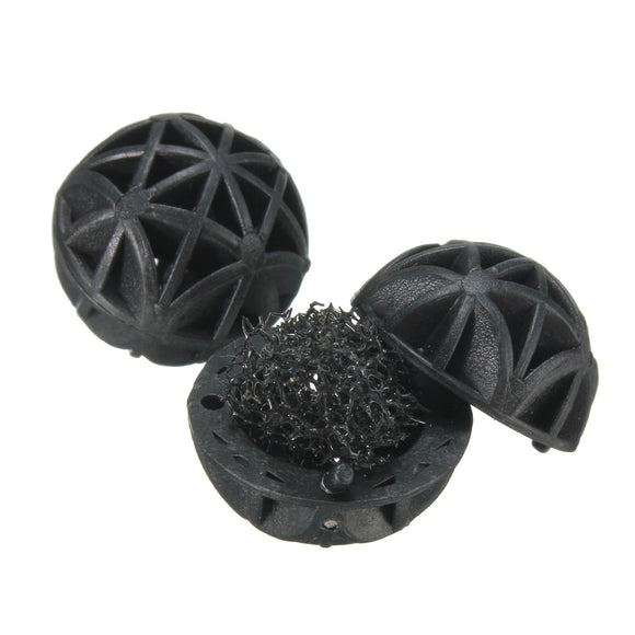 50Pcs 16mm Black Aquariums Ball Aquatic Creatures Bacteria Culture Ball for Fish Tank Filter