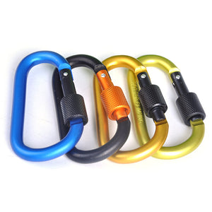 1 PCS 8CM Locking D Shape Buckle Quickdraw Extender Aluminum Keychain Metal Buckle Hanging Nut