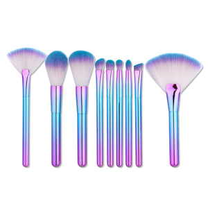 Luckyfine 9pcs Makeup Brushes Soft Gradual Color Foundation Powder Liquid Blender Eyeshadow Tool