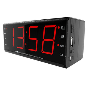 LEADSTAR MX-20 Wireless Bluetooth Speaker Dual Unit LED Display Clock TF Card Stereo Bass Subwoofer