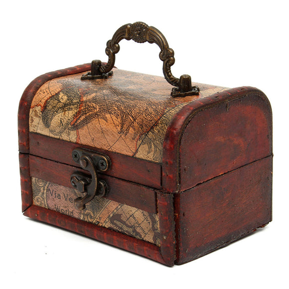 Christmas Decorative Gift Vintage Wooden Jewelry Box Storage Organizer Case