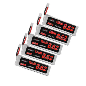 5Pcs URUAV 3.8V 620mAh 40C/80C 1S HV 4.35V Lipo Battery PH2.0 Plug for FPV RC Drone