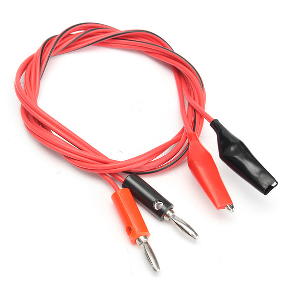 1M Alligator Crocodile Test Lead Clip to Banana Plug Probe Cable Wire Red