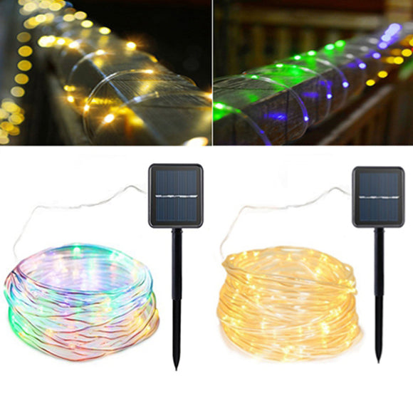 Solar Powered 120LEDs 8Modes Waterproof Fairy Copper Wire Rope String Light for Christmas