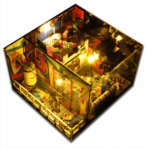 T-Yu TD6 Freedom Rock Graffiti Game House DIY Dollhouse With Cover Light Gift Collection Decor