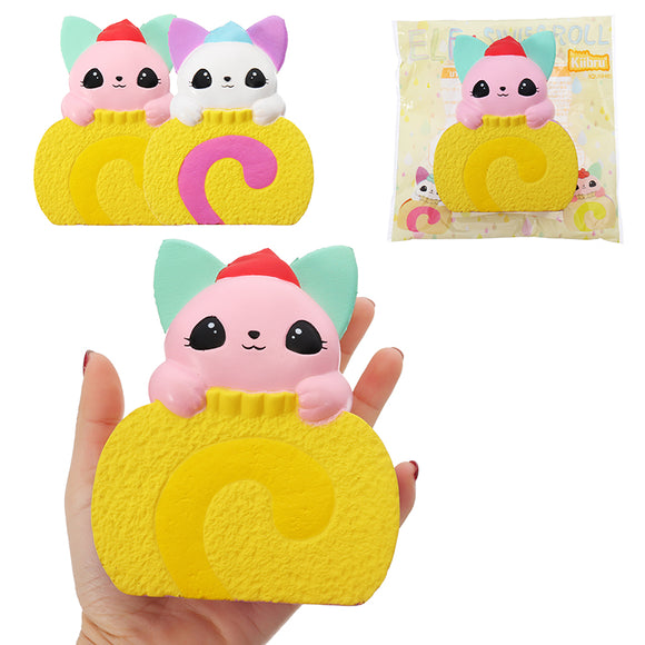 Kiibru Squishy Cat Swiss Roll Cake 10.5cm Slow Rising With Packaging Collection Gift Soft Toy