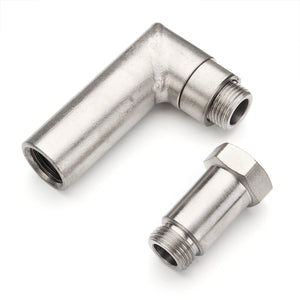 O2 Oxygen Car Sensor Angled Extender Spacer 90 Degree 02 Bung Extension M18 X 1.5 Stainless Steel