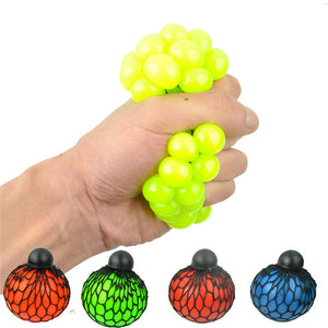 Squishy Colored Mesh Stress Reliever Ball Squeeze Stressball Party Bag Fun Gift