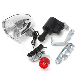 6V 3W Halogen Bulb Motorized Friction Generator Dynamo Head Taillight w/ Accessories