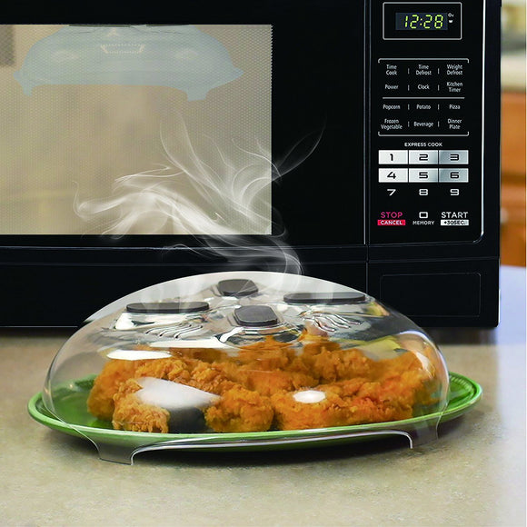 Microwave Hover Anti-Sputtering Cover New Food Splatter Guard Microwave Splatter Lid with Steam Vent