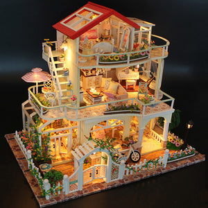 Hoomeda 13845 Be Enduring As The Universe DIY Dollhouse With Music Light Cover Miniature Model