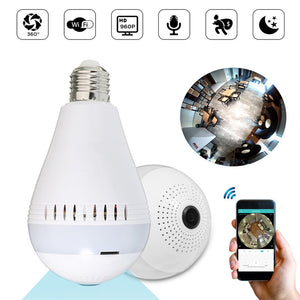 E27 360 Panoramic Wireless Hidden WIFI 960P HD 130W Camera LED Light Bulb Security Lamp AC220V